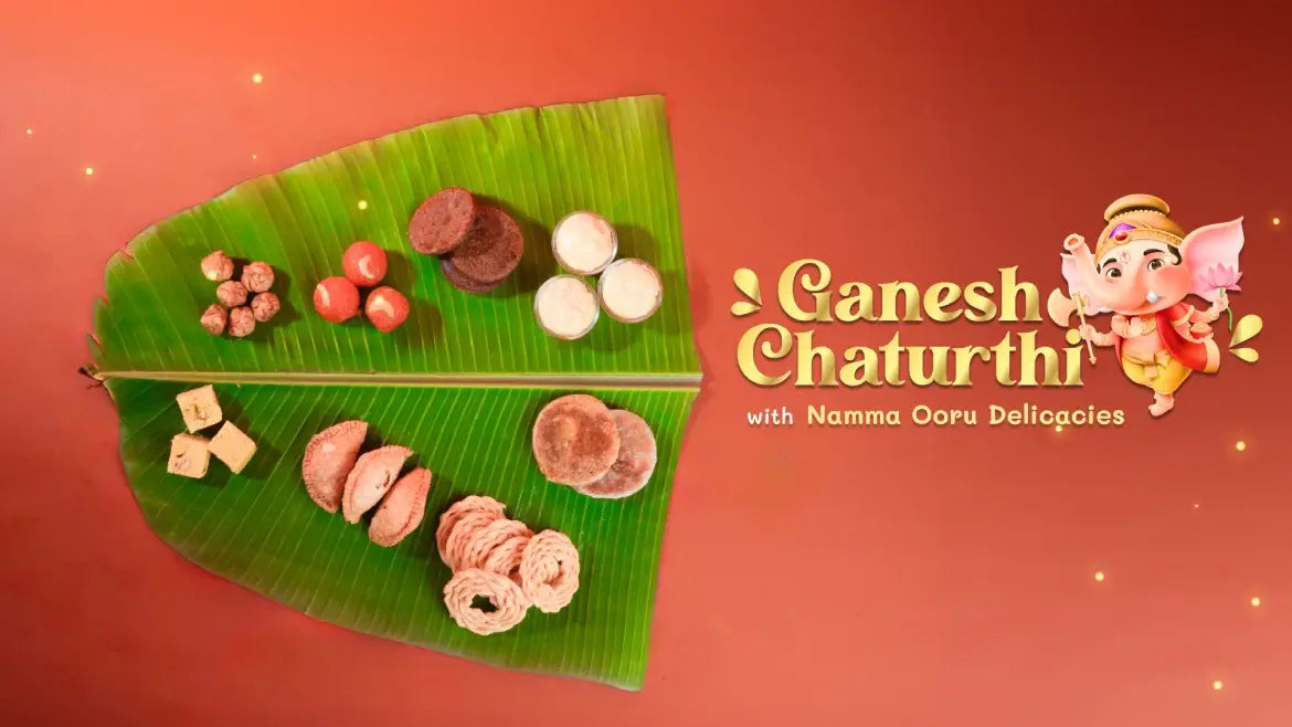 Festive ganesha chaturthi imagery showcasing various sweet items